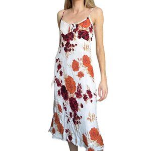 White floral Y2K vintage tie-front dress.